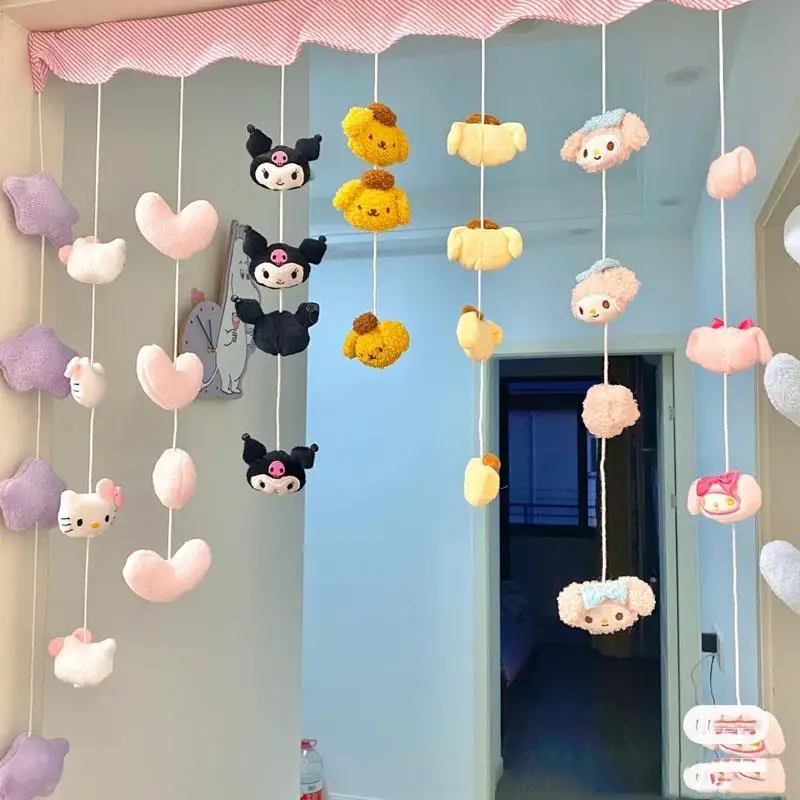 

Занавеска на дверь с рисунком Hello Kitty Kuromi My Melody Sanrio аниме периферийная кавайная занавеска С мультяшным рисунком креативная подвесная занавеска