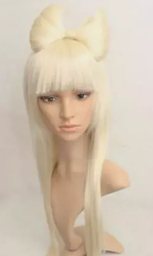 Леди Гага Блондинка Прямой Парик Косплей парики