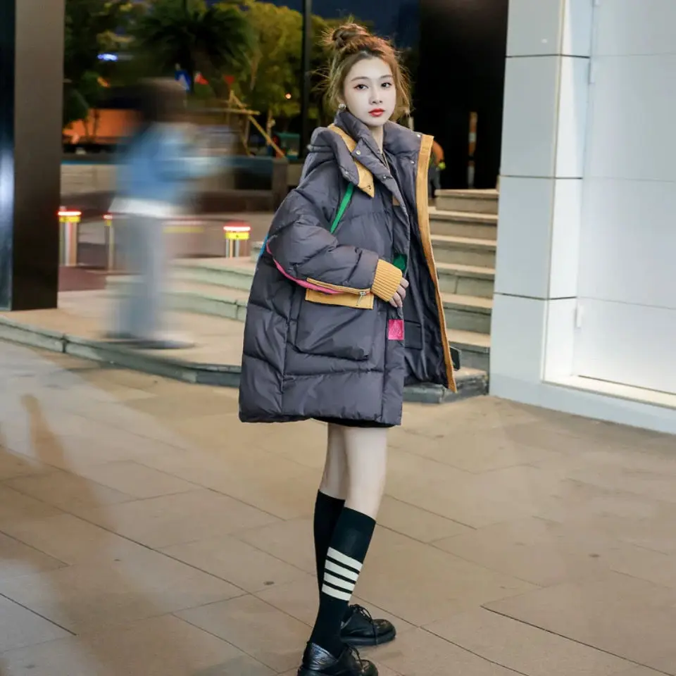 New Winter Women's Coats  Down Cotton Jacket Parka Long Sleeve Hooded Tops Superheat Jackets Korean Fashion Loose Oversize Brand