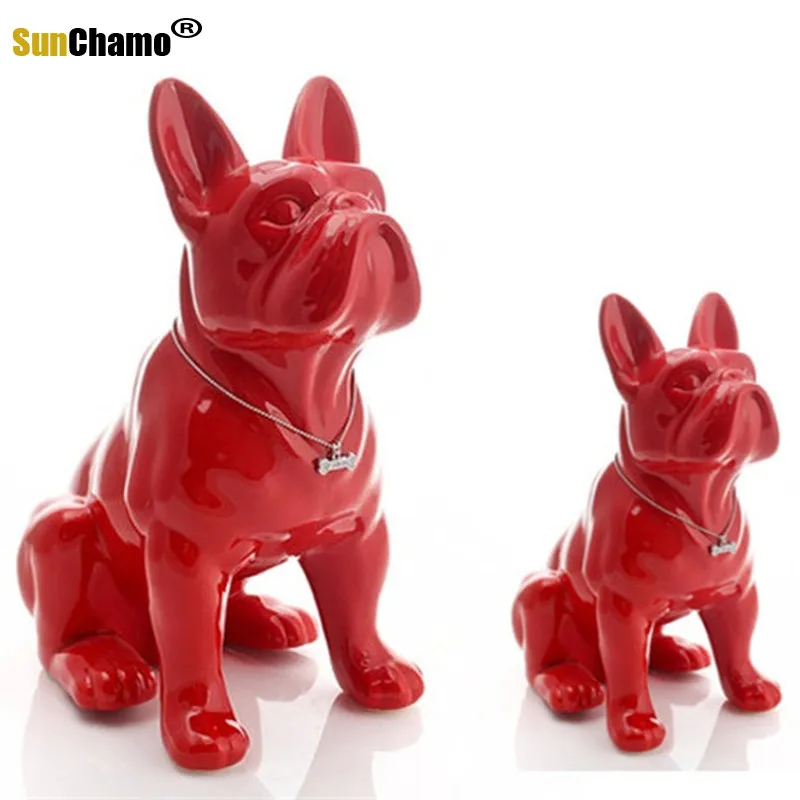Crafts Home Decoration Ceramic French Bulldog Dog Decor Opening Gift Pet Shop Model Interior Design Sample Room Soft Pack