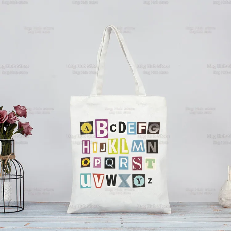 

Coloring Alphabet 26 English Shopping Bag Shoping Reusable Sacolas Shopper Eco Canvas Cotton Shopper Bolsas De Tela Bag