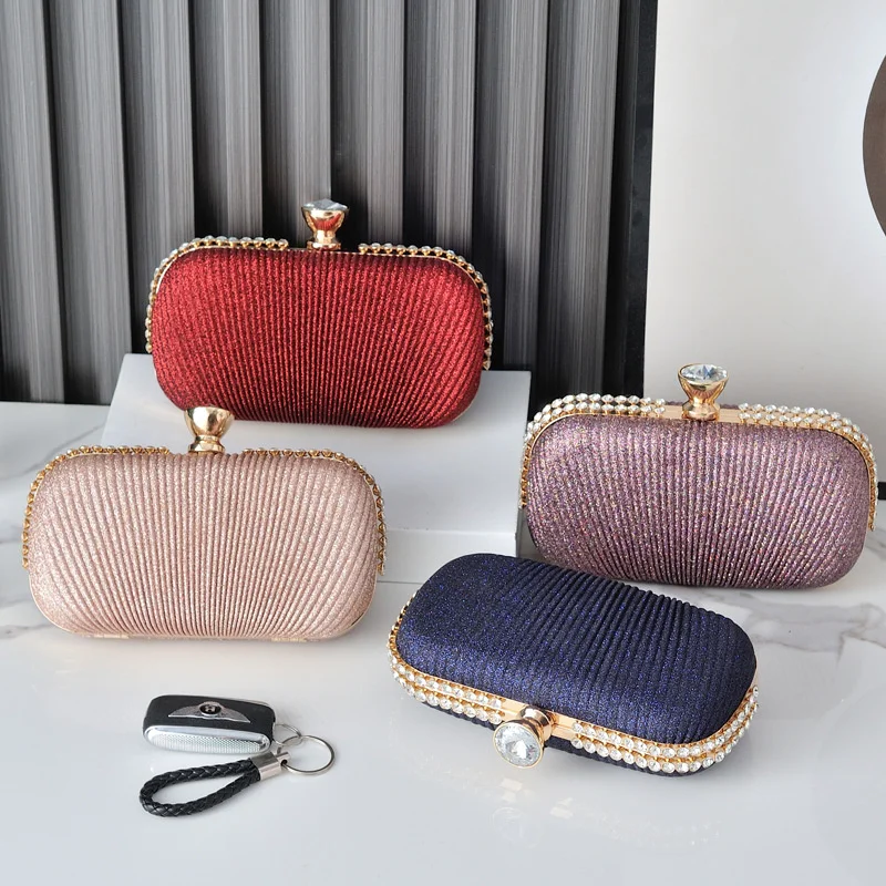 

Dtripe Evening Clutch Purse for Women 2023 Diamond Border Luxury Designer Handbags Small Phone Bag Crossbody Shoulder Wallets
