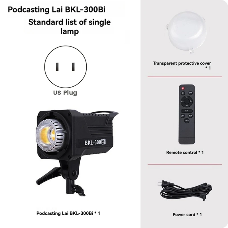 Фото 300W Bi LED видеосвет, постоянное светодиодное освещение с беспроводным пультом 2.4G для портретной и уличной съемки, вилка стандарта США - AD23 №4