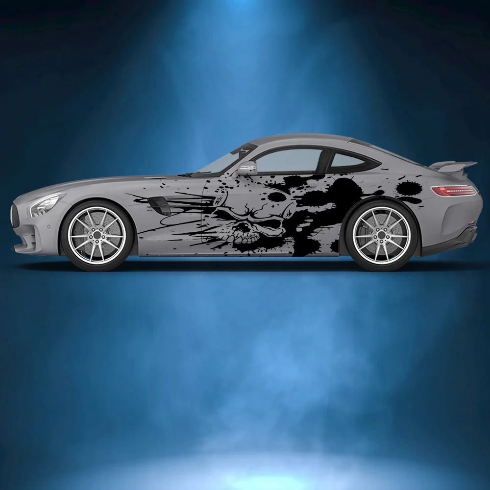 Разбрызгивающий скелет череп боковая наклейка автомобиля виниловая