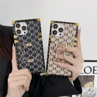 cute square bear ring holder phone case for iphone 13 12 11 pro max x xs xr 6 6s 7 8 plus se 2020 soft iphone cases luxury case