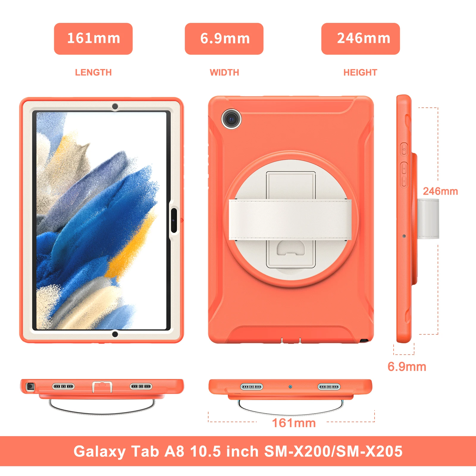 Армированный чехол для Samsung Galaxy Tab A8 10 5 дюйма фотография 2021 дюймов Обложка ручной