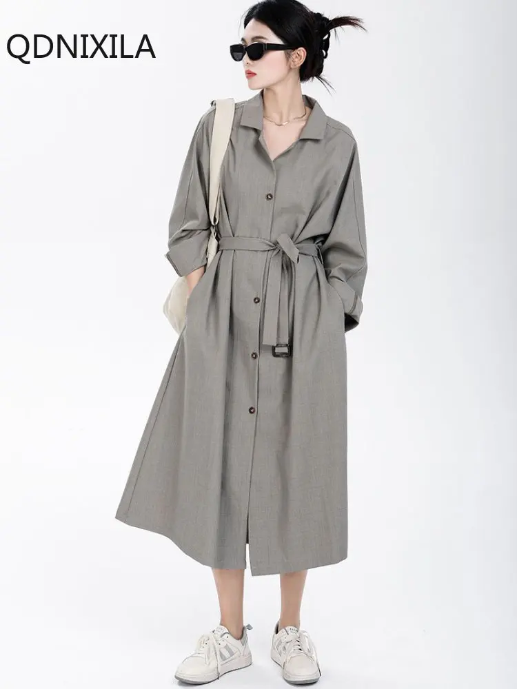 

Women's Windbreaker Long Coats Korean Version High-grade Woman Trench New In Outerwear Women's Clothing Spring Clothes Thin Coat