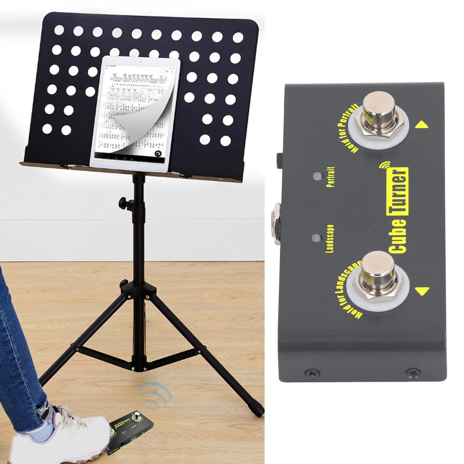 ZK40 Беспроводная педаль переворачивания страниц диапазон 10 м Bluetooth