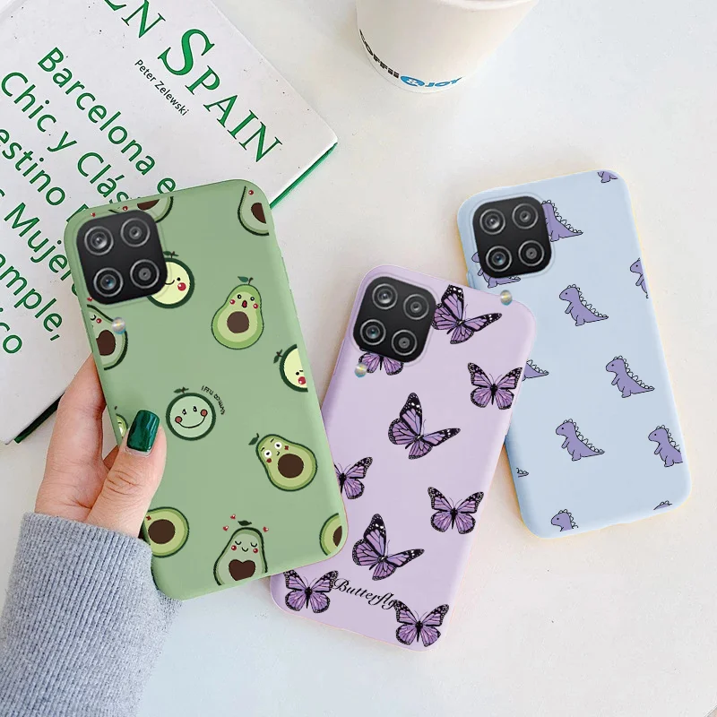 

For Samsung Galaxy A12 Case 6.5 Shockproof Flower Back Cover For Samsung A 12 A 1 2 Dinosaur Soft Silicone Phone Fundas Bumper