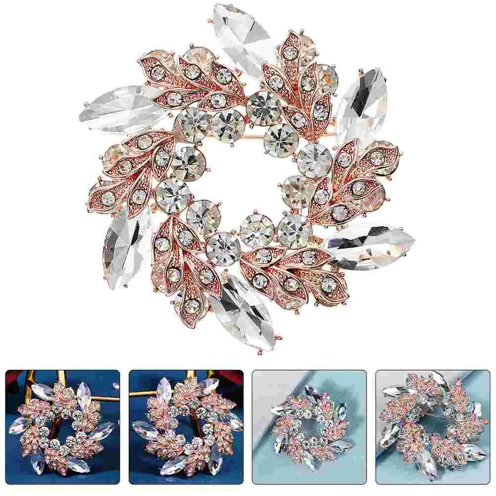 

Bridal Brooch Pin Decorative Clothes Trendy Hats Women Crystal Rhinestone Badge Personalized Decorate Lady