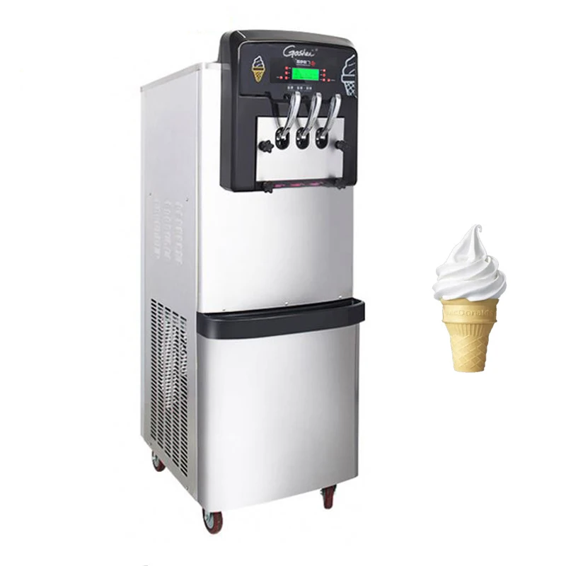 

Commercial Vertical Soft Ice Cream Makers Three Flavors Yogurt Ice Cream Vending Machine