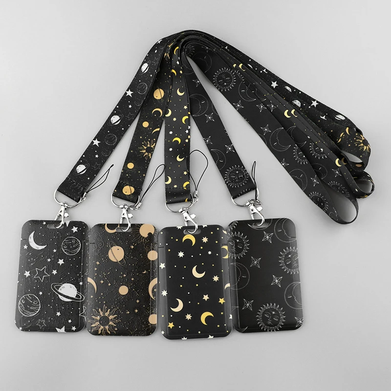 

New Bus Card Protective Cover Id Badge Star Key Chain Card Access Card Rice Card Neck Belt Card Sleeve Creative Key Chain