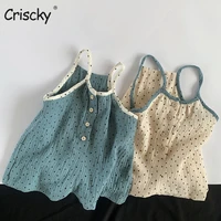 criscky summer newest sweet fashion baby girls jumpsuit toddler kid baby girl clothes sleeveless backless bodysuit outfit