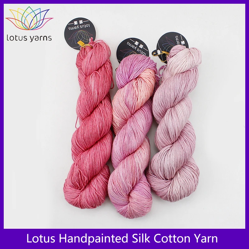 

Lotus Handpainted Silky Cotton Yarn Hand Knitted Crochet Yarn for Knitting Scraft Clothes Yarn