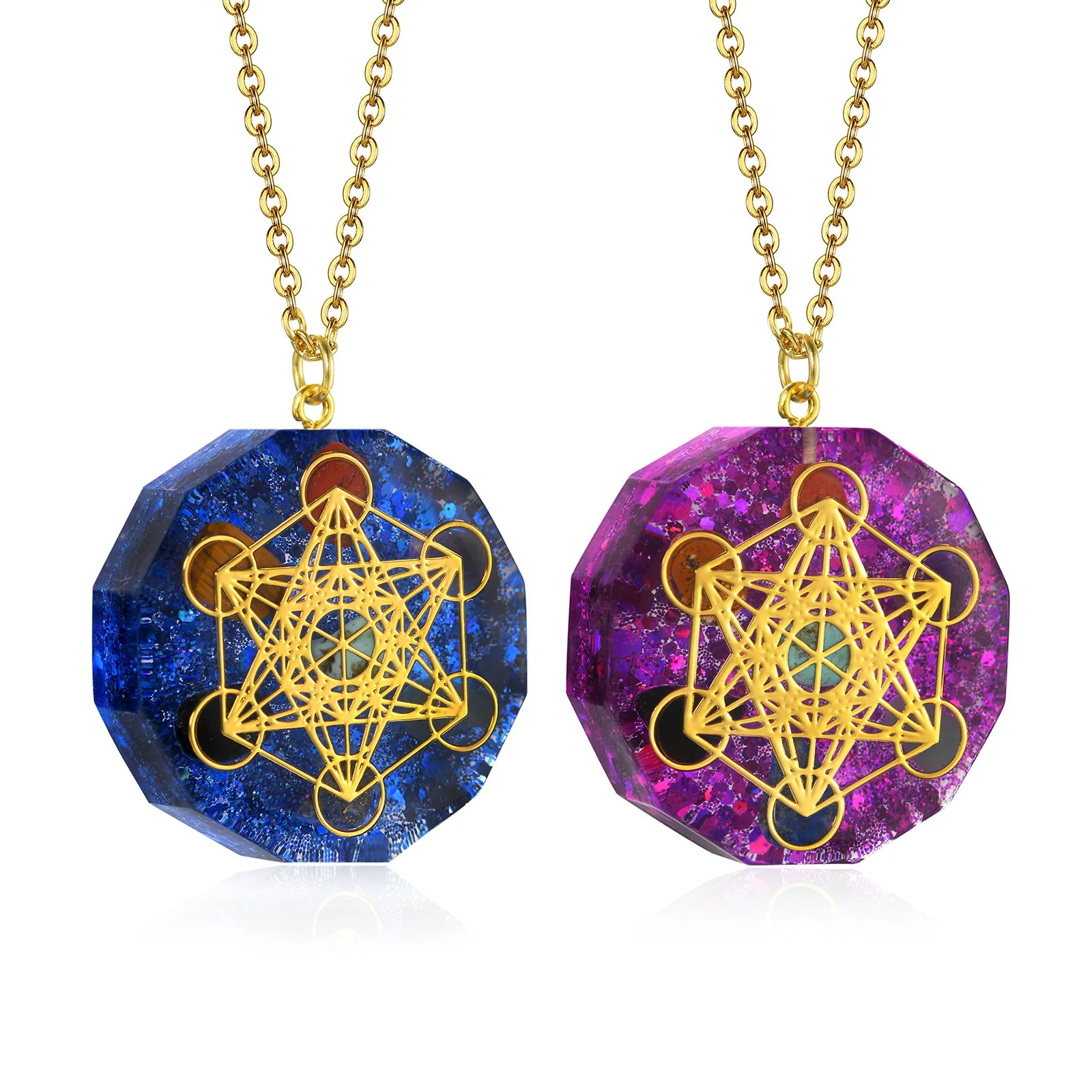 Metatron кубические ожерелья для женщин синяя подвеска крутая звезда Девушки шеи