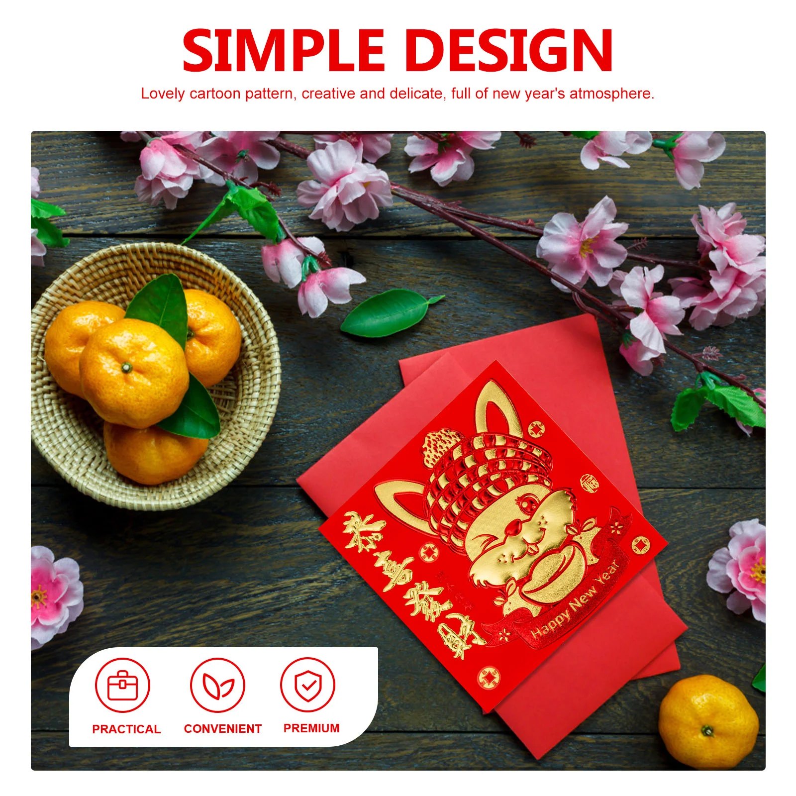 

Red Envelopes Money Year New Chinese Packet Envelope Packets Festival Zodiac Rabbitspring Lucky Hong Bao Lunar Pocket Paper Cash
