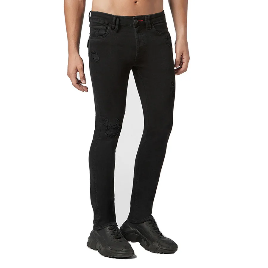 2022 Hole Jeans Men Fashion Slim Stretch Jeans Spring Autumn High Street Denim Pants Ripped Jeans for Men Trousers