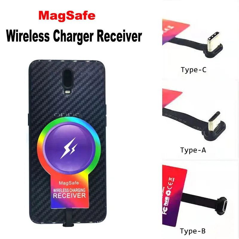 Magnetic Fast Wireless Charger Receiver, qi Wireless Charging Adapter for Samsung/Xiaomi/LG/Google/Huawei, etc non-qi phones