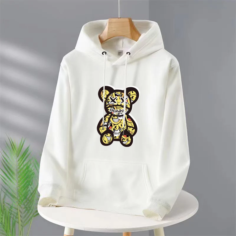 

2023 Design Bear Printing Hoodies Fashion Outdoor For Men Women Long Sleeved Clothing High-Quality Autumn Winter Fleece Pullover