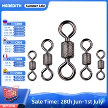 Meredith 50PCS/Lot Fishing Swivels Ball Bearing Swivel with Safety Snap Solid Rings Rolling Swivel for Carp Fishing Accessories