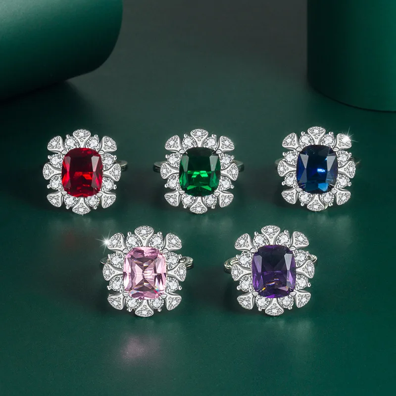 

Caibao Series High-end Sapphire Ring Women's Open Style Light Luxury High-end All-match Temperament New Index Finger Ring