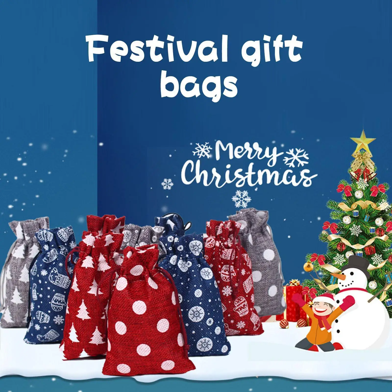 

Jute Christmas Bags Gift Bags Drawstring Burlap Bag Bag Packaging Bag With With Xmas Candy Can Jewelry S7y3