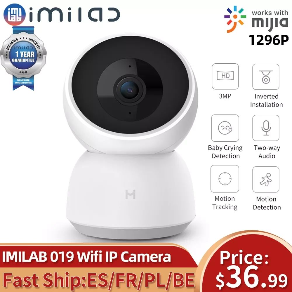 

Global Version IMILAB 019 Mihome Security Camera WiFi 1296P HD IP Camera Indoor Night Vision Camera Vedio Surveillance Camera