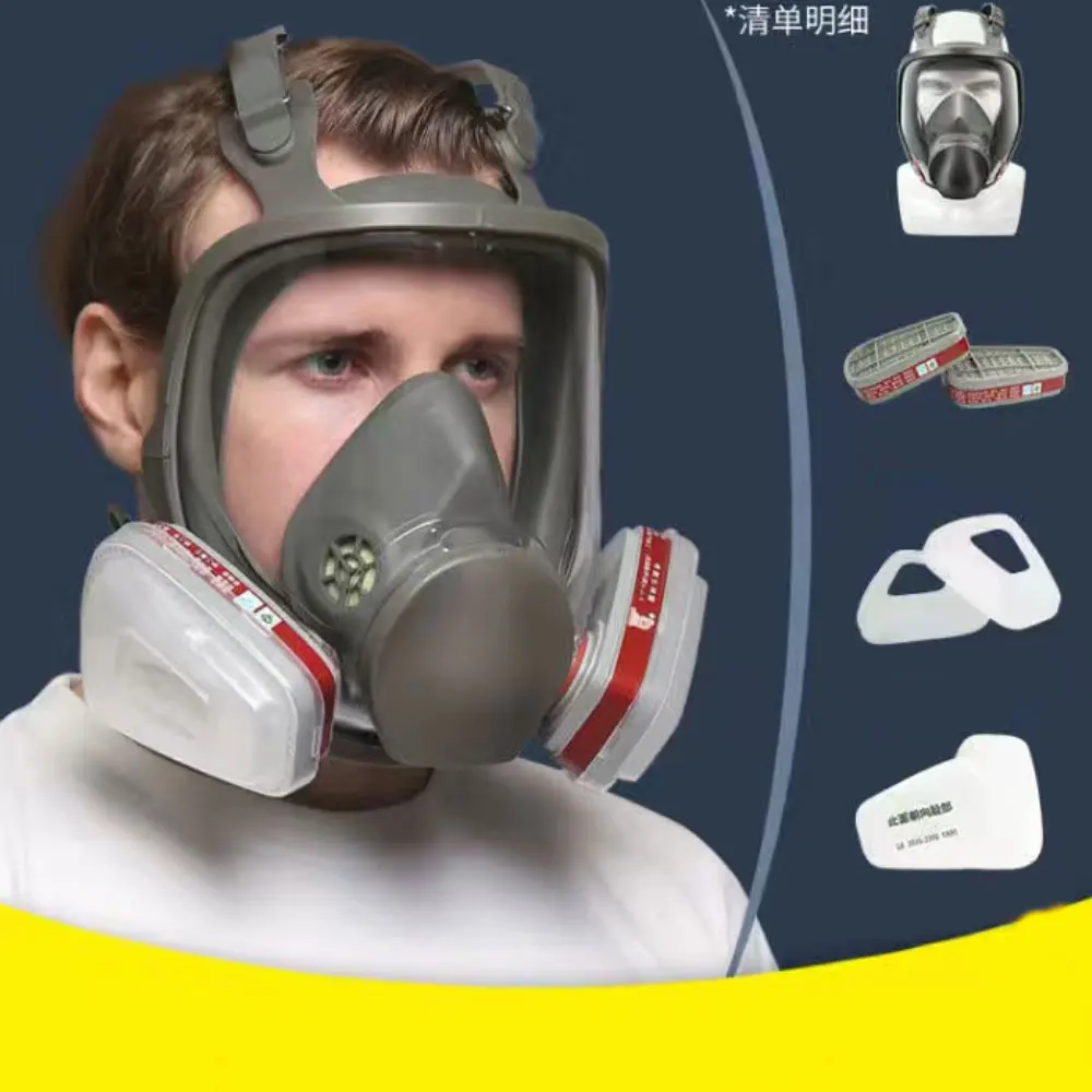 

7 In 1 6800 Industrial Painting Spraying Respirator Gas Mask 2 In 1 Suit Safety Work Filter Dust Full Face Mask Replace