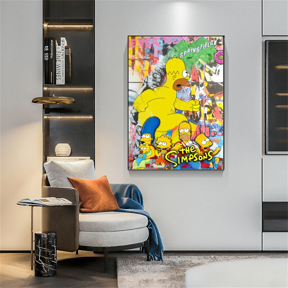 Постер на стену с изображением персонажей мультфильма Симпсоны