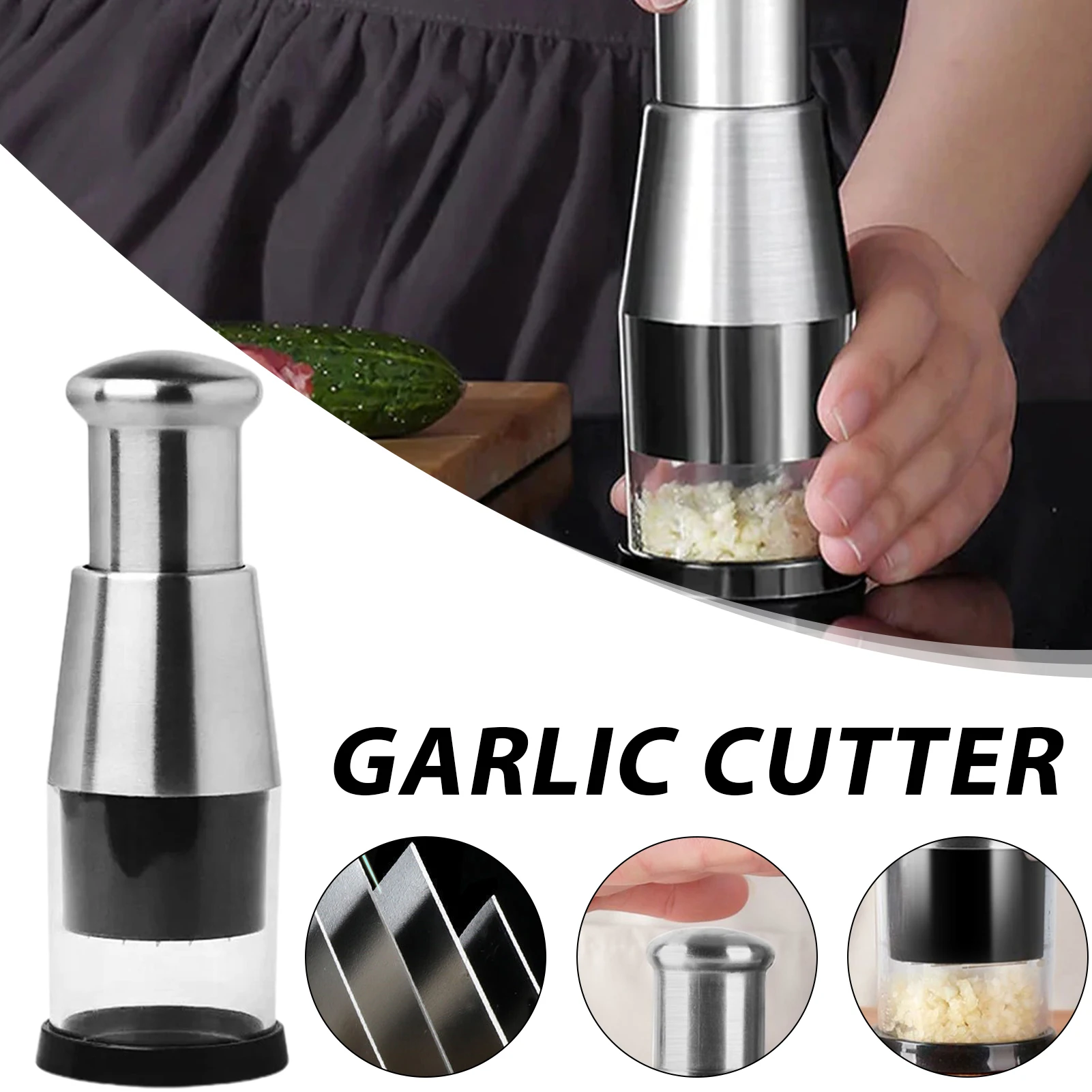

Stainless Steel Garlic Cutters Manual Garlic Press Chopper Kitchen Tools Multifunctional Garlic Crusher Kitchen Accessories