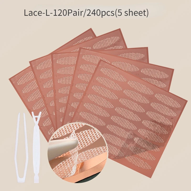 

New 180Pcs Invisible Double Fold Eyelid Shadow Tape Sticker Lace Mesh Oliveshaped Eyelid Paste-shaped Beauty Makeup Eyelid Tool