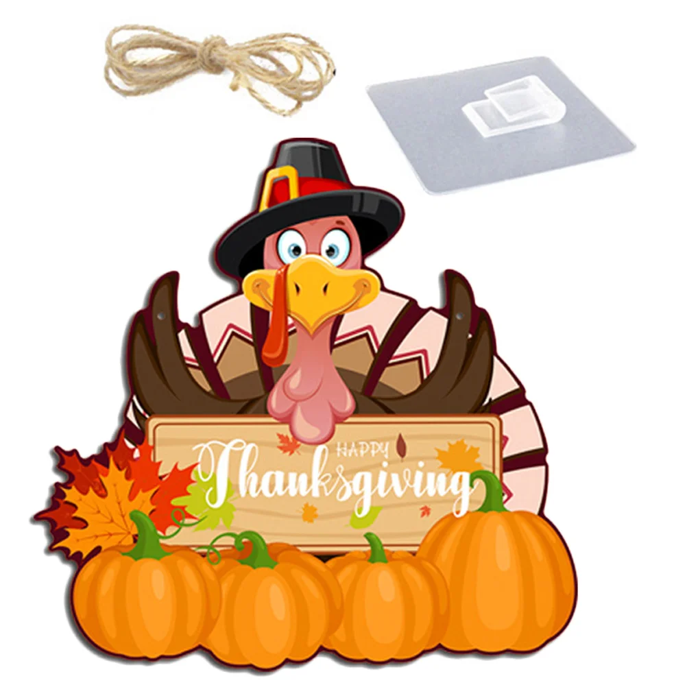

1 Set of Thanksgiving Door Sign Wall Wooden Hanging Decoration Hanging Sign Turkey Sign Decor