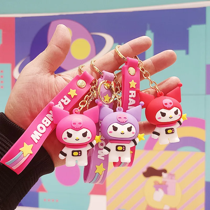 

Kawaii Sanrio Anime Pvc Key Chain Cute Astronaut Kuromi Cartoon Pendant Keychain Hanging Decorations Bag Creative Children Gifts