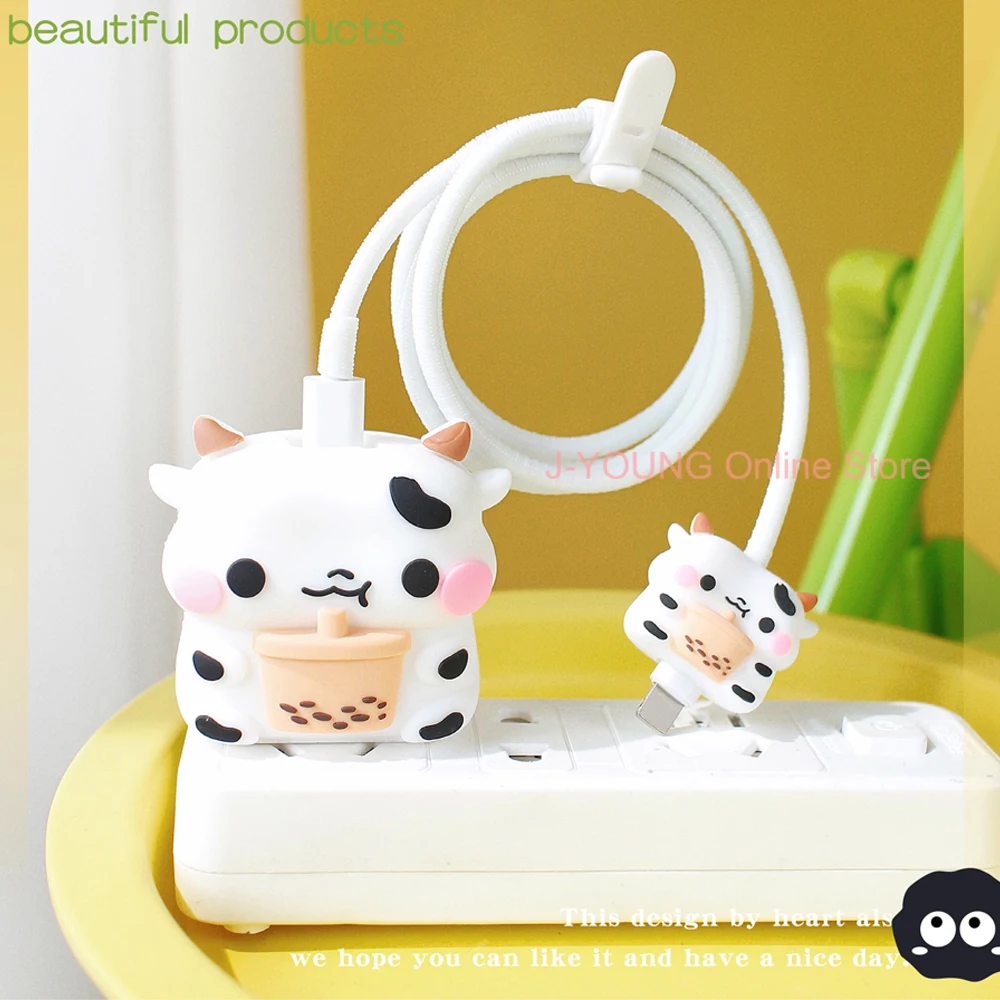 4 Pieces Set Cable Protector for iPhone / iPad 18W/20W Charger Protection Cute Cartoon Protector Holder Phone Cord Accessories images - 6