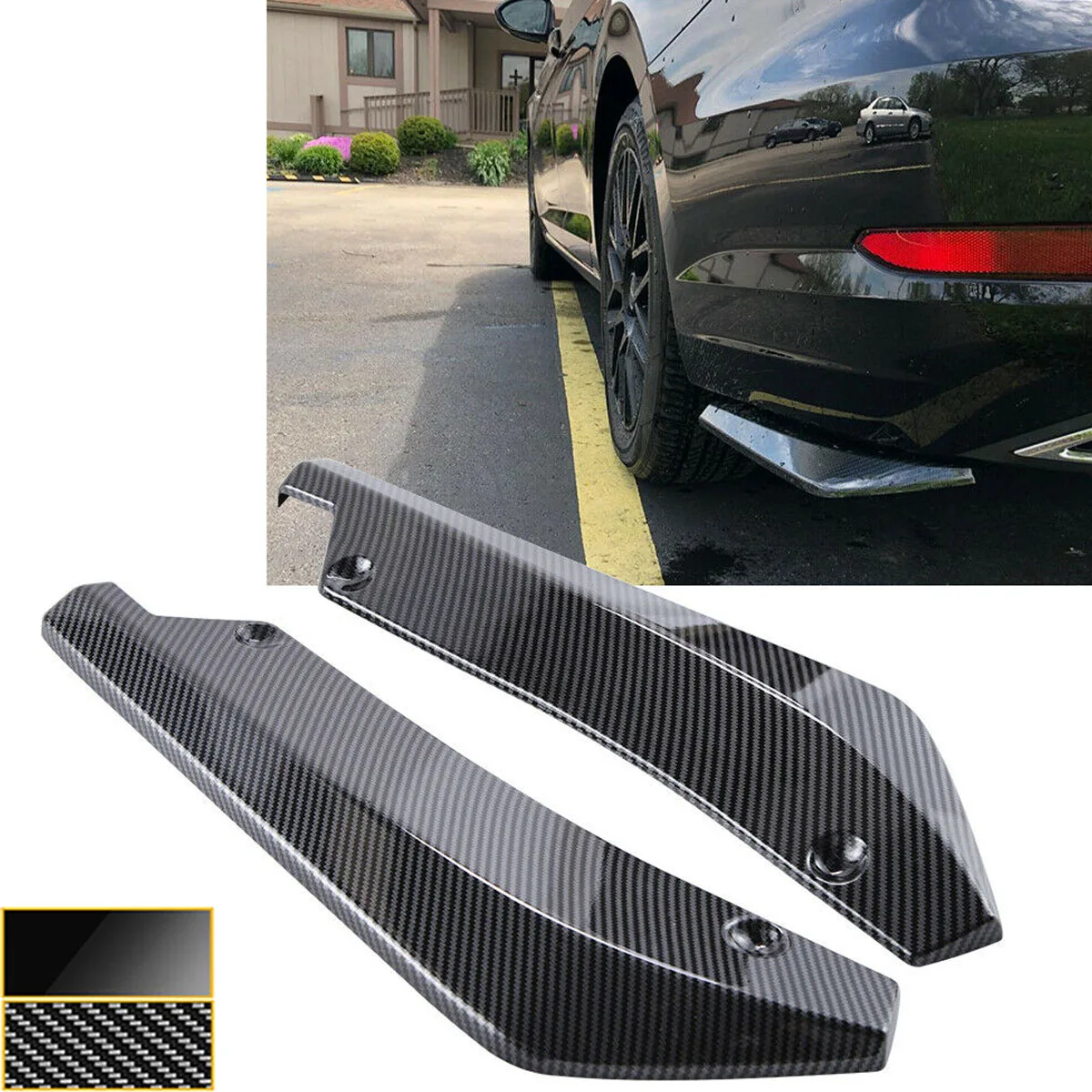 

2PCS Rear Bumper Splitter Universal For Audi A3 A4 B6 B8 B7 B5 B9 A6 C5 C6 C7 Side Spoiler Canards Cover Trim Car Accessories