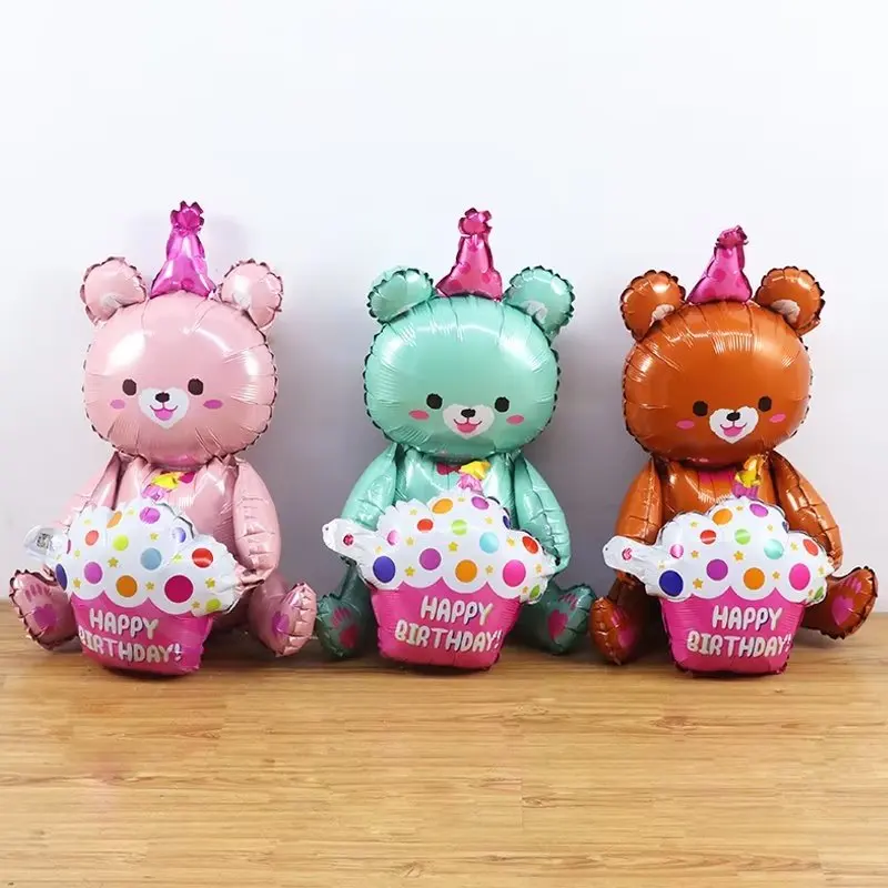 Фольгированный воздушный шар в виде медведя 1 2 3 4 реквизит для фотосъемки на день