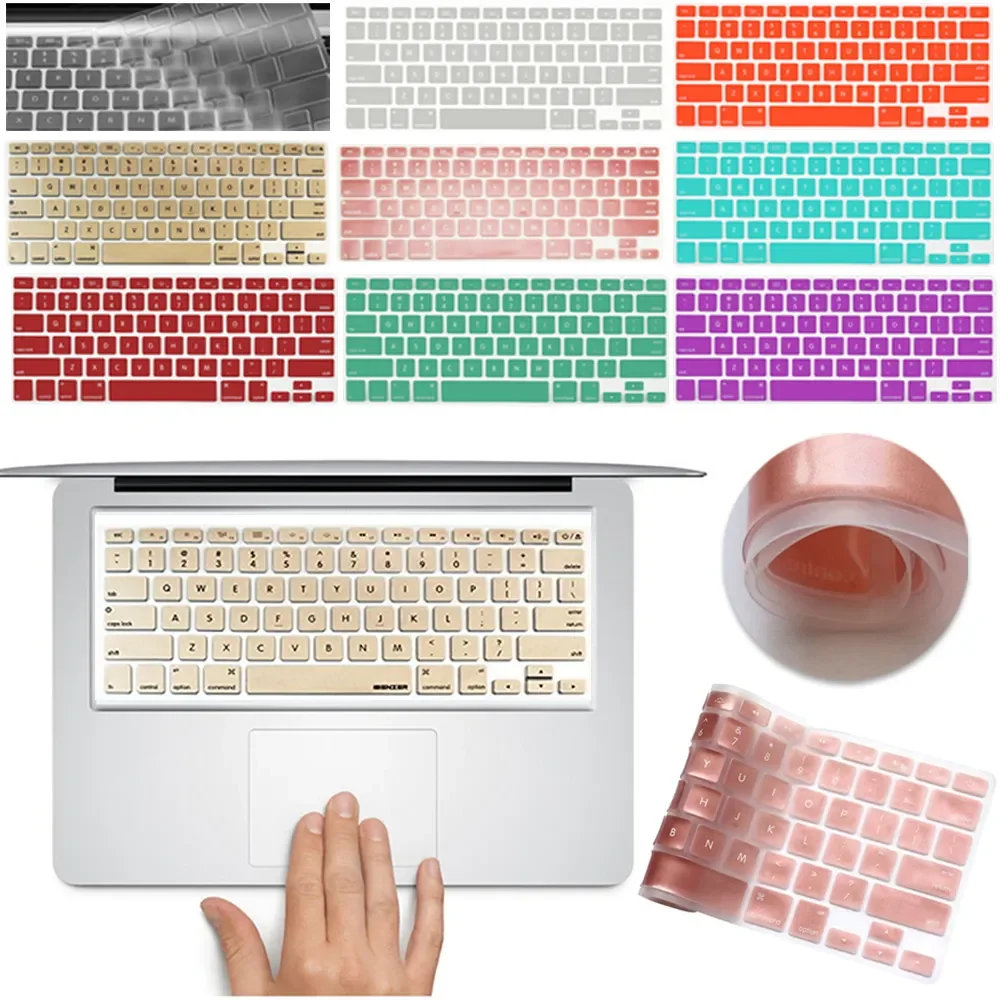 

Keyboard Covers for Macbook Air 13 Inch A2337 M1 2020 /A1932 A2179 Touch ID Silicone Keyboard Cover Color Protecter Film