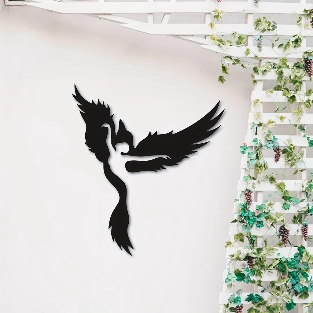 1 Шт. Металлический Настенный Декор С Изображением Феникса Железная Подвесная