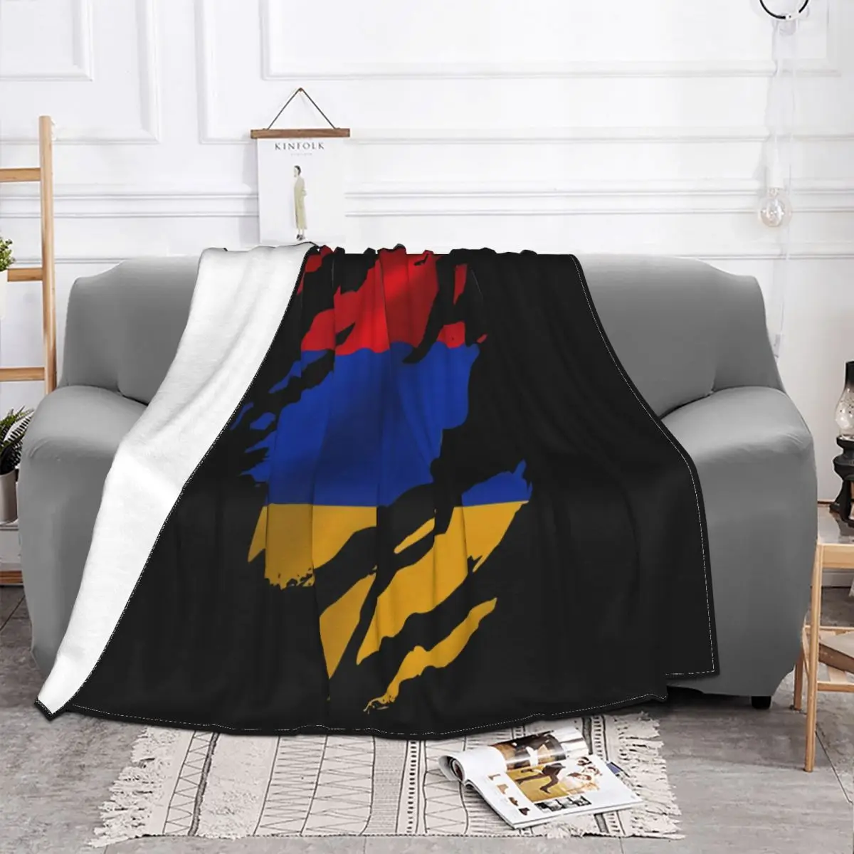 Одеяло в стиле панк с изображением разрванного флага Аргентины