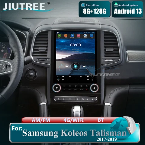 Автомагнитола 10,4 дюйма для Renault Megane 4 Samsung Koleos Talisman 2017-2019 Android 13, мультимедийный плеер, экран Тесла, GPS, стерео