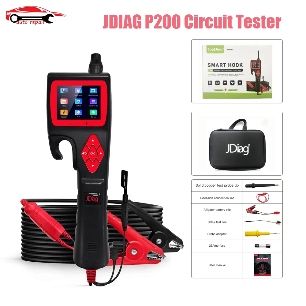 

Диагностический прибор JDiag P200, инструмент для диагностики цепи автомобиля, с мощным щупом