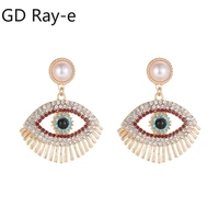 fashion ethnic love heart evil eye pearl drop earrings for women vintage statement crystal hoop earring jewelry gift luxury g40