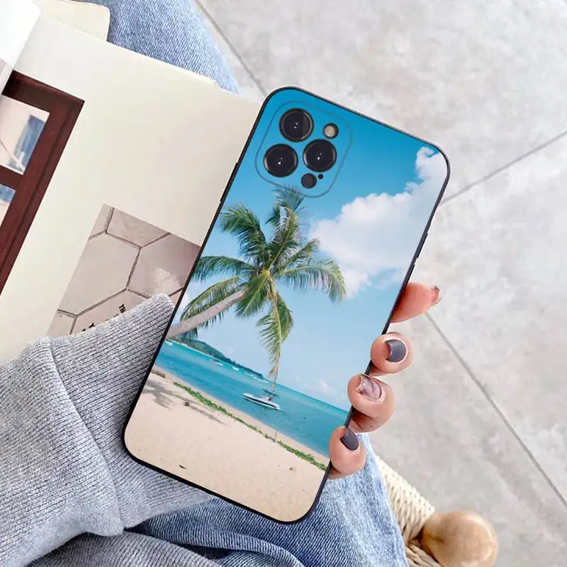 Чехол для телефона Sea Beach iPhone 8 7 6 6S Plus X SE 2020 XR XS 14 11 12 13 Mini Pro Max чехол мобильного -