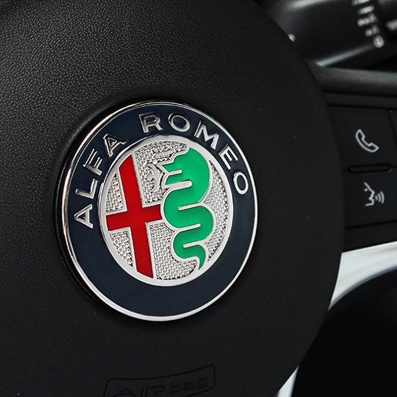 

1pcs 40mm for ALFA ROMEO 147 156 166 159 Giulia Stelvio 4C 8C GT Steering Wheel Badge Emblem Stickers car Accessories