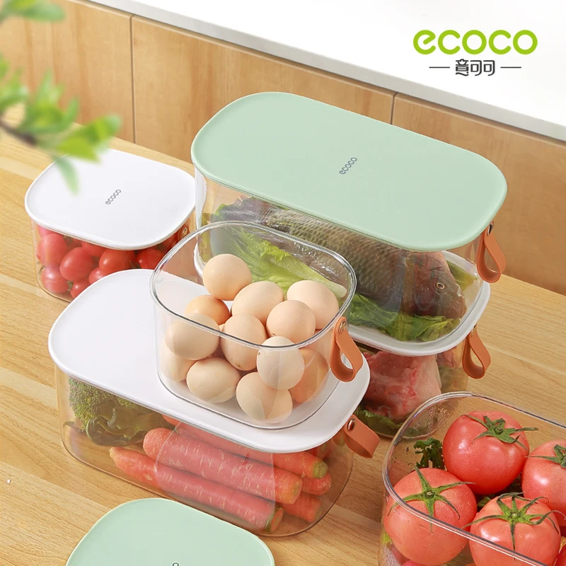 

ECOCO Sealed Refrigerator Storage Box Food Grade Egg Fresh-keeping Basket Kitchen Meat Vegetables Frozen Organizers Container