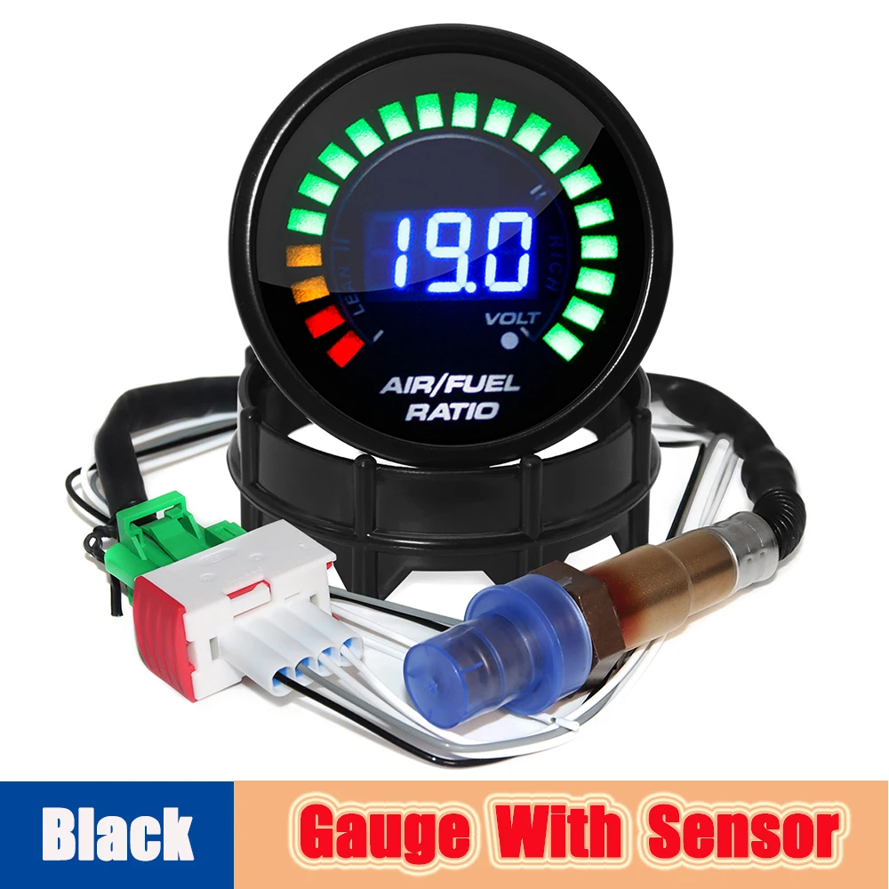 

Универсальный автомобильный измеритель коэффициента подачи воздуха и топлива, 52 мм, цифровой вольтметр, 12 В, датчик кислорода для бензиновых гоночных автомобилей