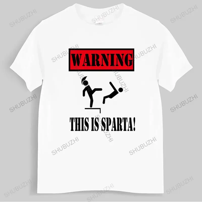 

Fashion brand t shirt mens Maglia Warning This Is Sparta E27 300 Film Leonida SinCity Ironic unisex t-shirt teenagers cool tops
