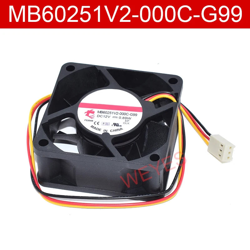 Подлинная Новый 60*60*25 MB60251V2-000C-G99 12V 0,89 W 6 см 3 линии бесшумный вентилятор охлаждения