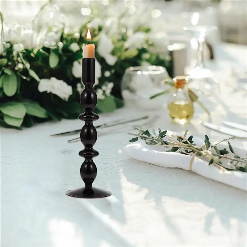 

1 Pc Retro Candle Holder Glass Candle Holder Home Candlelight Dinner Candlestick Home Desktop Decor