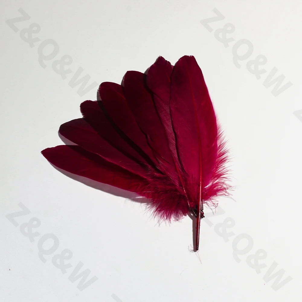 

Beautiful 10-15CM natural goose feather dyed bright wine red 20-200PCS DIY jewelry earrings accessories clothing decoration